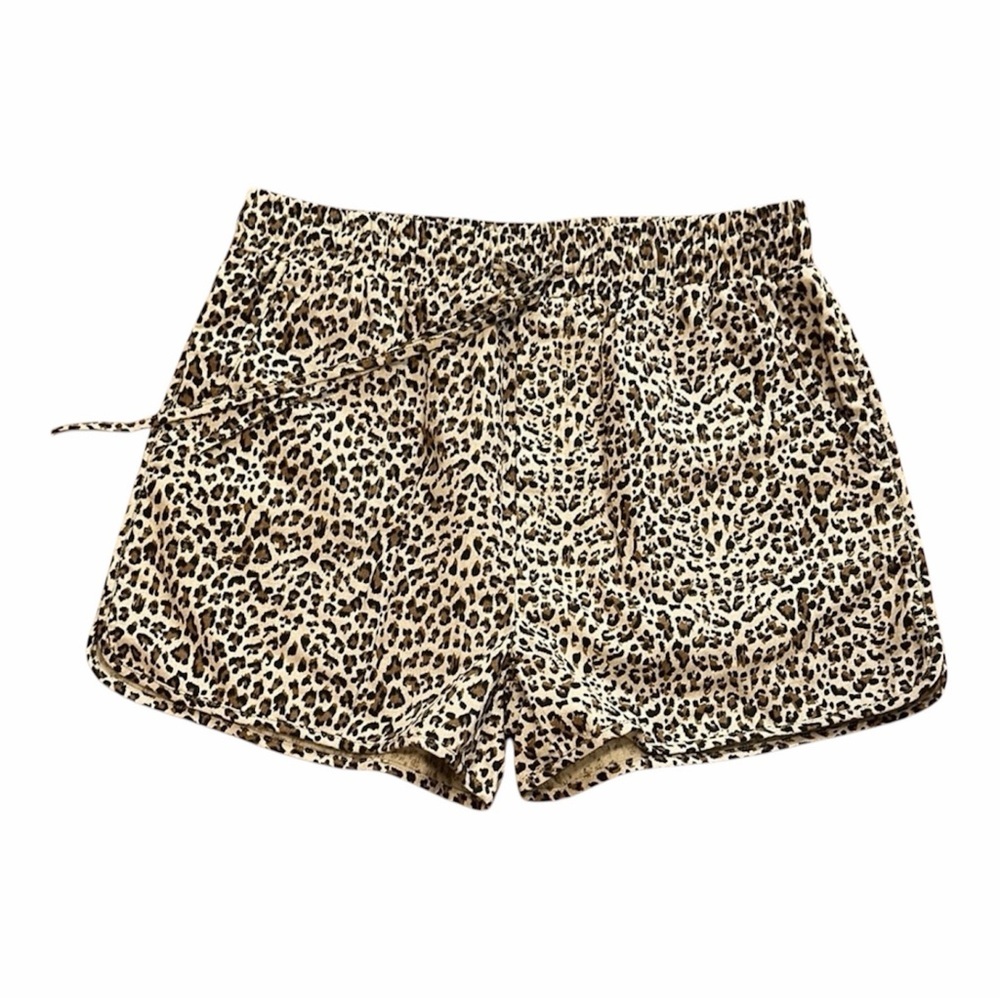 Women’s Hudson Gray Leopard Print Women's boxer Shorts • size Large 100% cotton